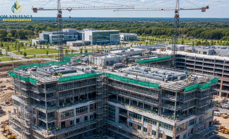 Hospital construction Madurai PHC building Om Vinayaga PWD