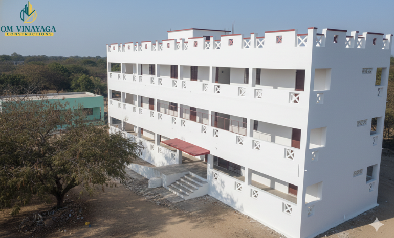 School construction Madurai classroom building Om Vinayaga PWD